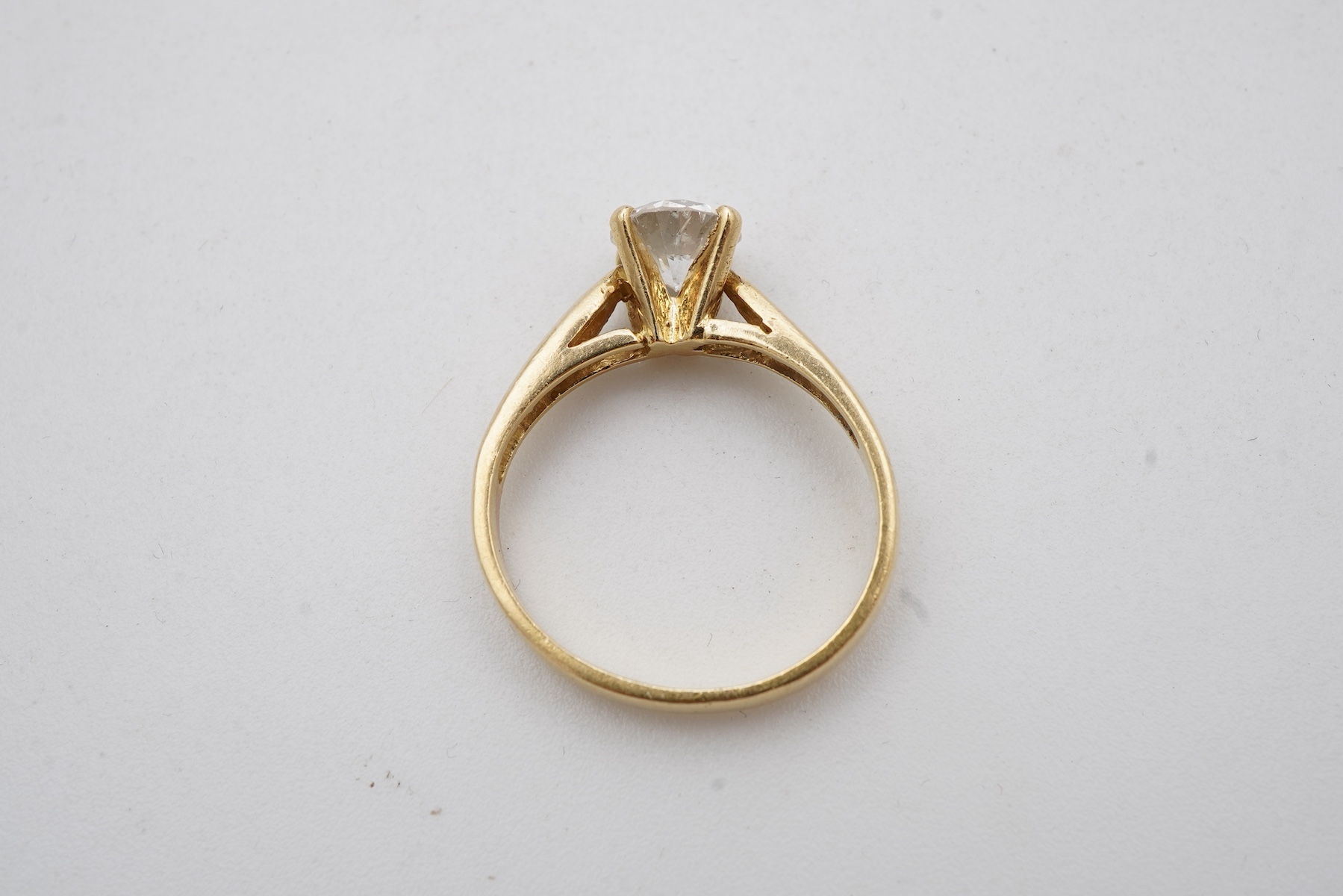A diamond solitaire ring